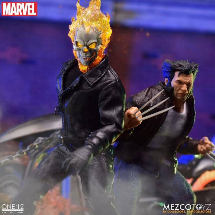 MARVEL - Ghost Rider & Hell Cycle 1/12 Action Figure & Vehicle with Sound &  Light Up Varie Marvel Mezco