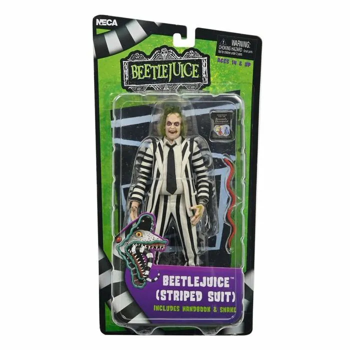 BEETLEJUICE - Beetlejuice Black and White Striped Suit Action Figure