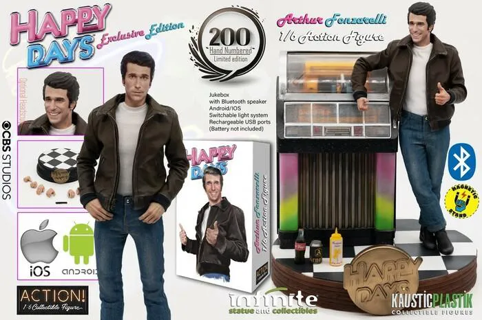 OLD & RARE - Fonzie Happy Days 1/6 Deluxe Exclusive Action Figure 12"
